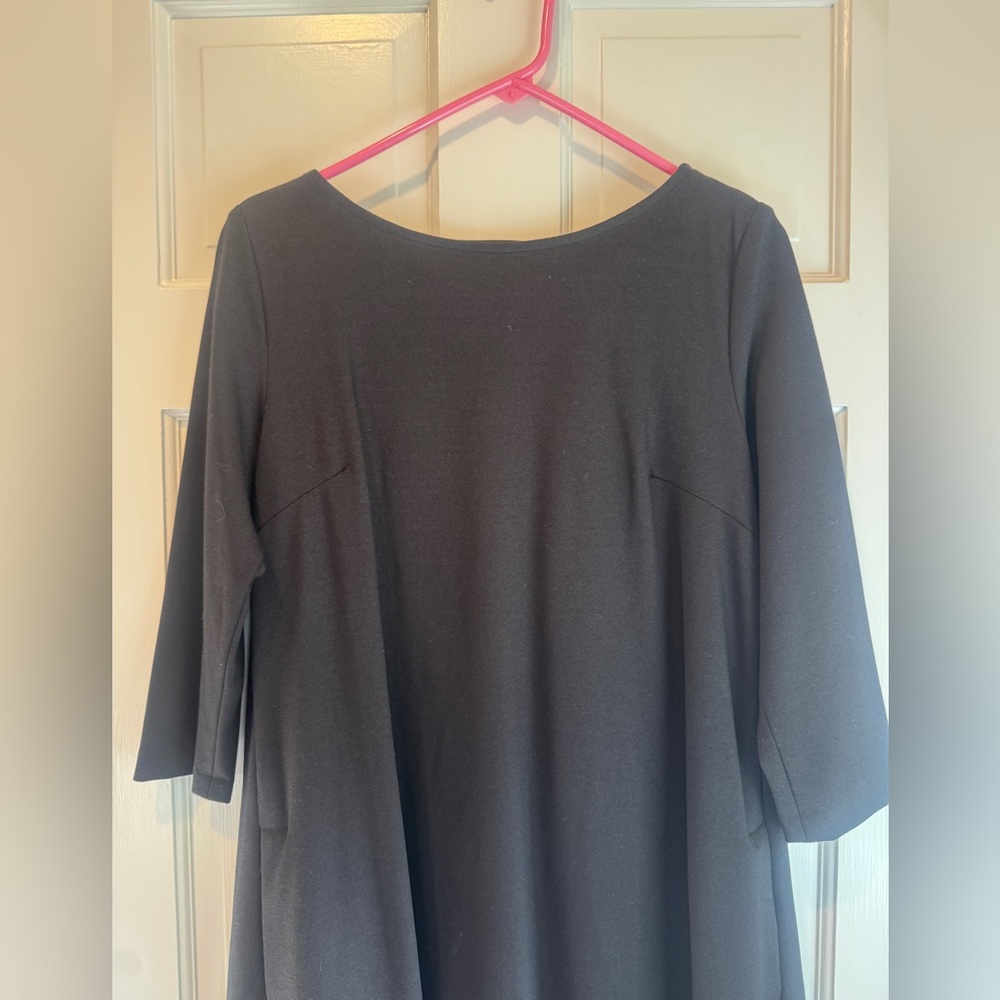 Sara Campbell Classic Black Mini Dress with White Pleated Back - Picture 3 of 10